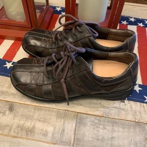 VGUC APEX Women’s Lace-Up Leather Loafers Brown Shoes Size 6.5